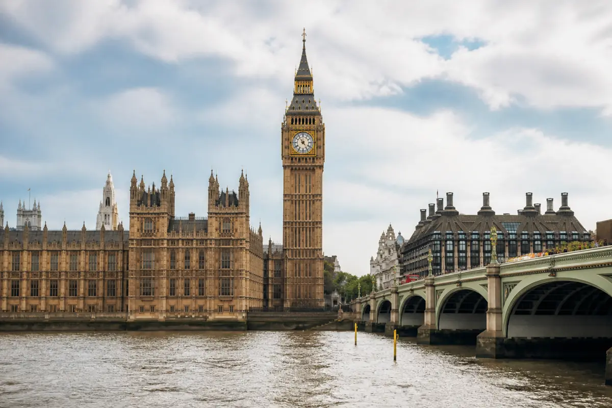Big Ben and the Houses of Parliament along the Thames in London